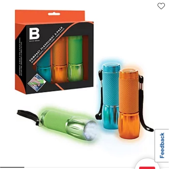 NWT Black Series 3-piece Rubberized Glow in the Dark LED Flashlights - Picture 2 of 7